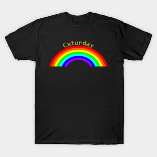 Rainbow Gold Caturday T-Shirt